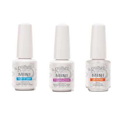 Gelish 9mL Mini Terrific Trio Essentials Collection Soak Off Gel Nail Polish Kit