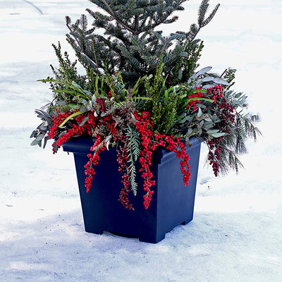 HC Companies 24 Inch Terrazzo Square Garden Tree Planter Pot Container (Used)