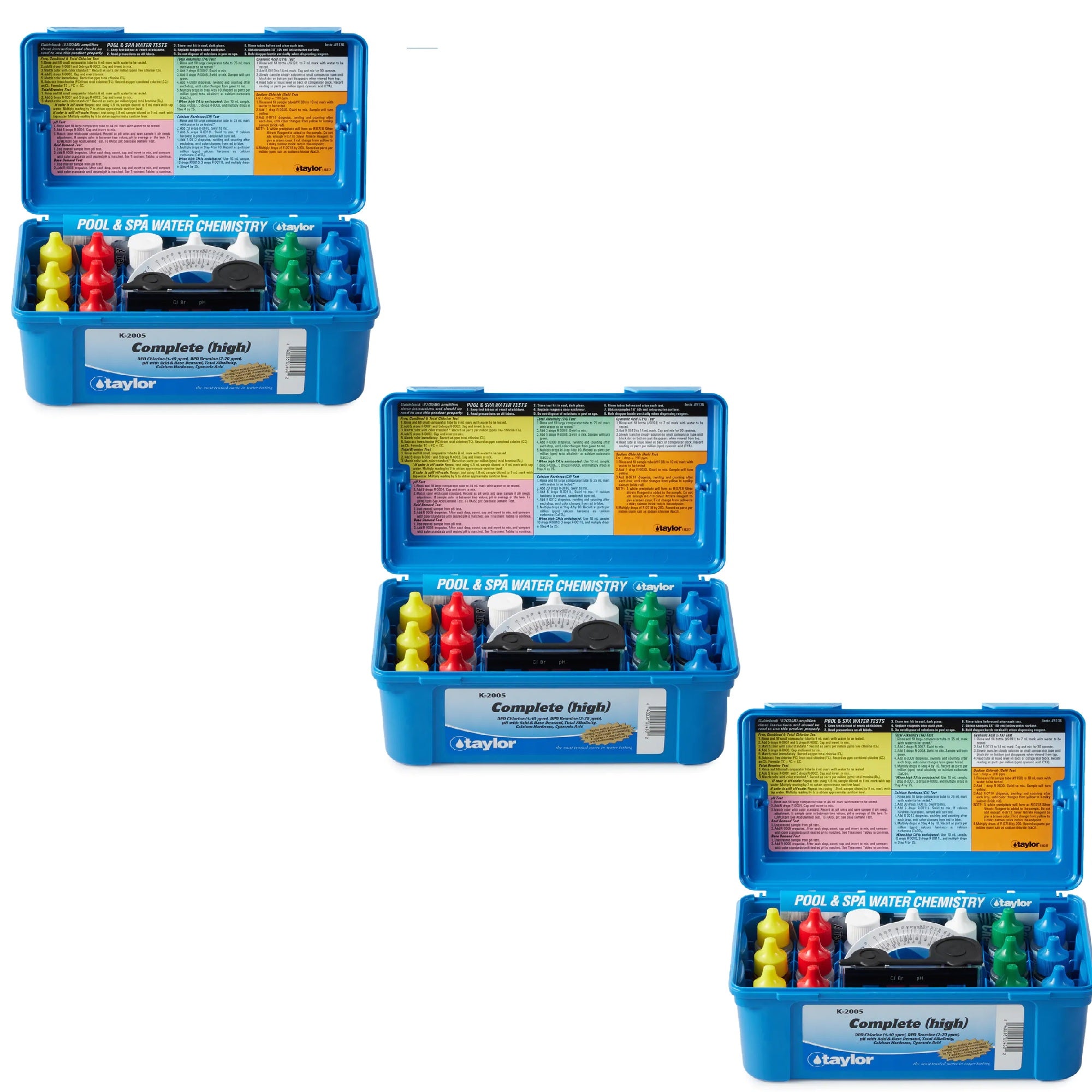 Taylor Swimming Pool Chlorine Bromine Alkalinity Hardness pH DP Test Kit (3) - VMInnovations