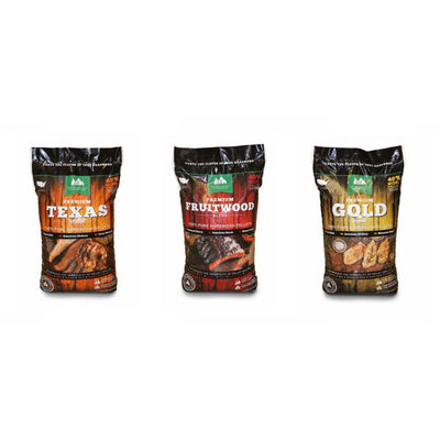 Green Mountain Grills Premium Gold, Texas, and Fruitwood Hardwood Grill Pellets