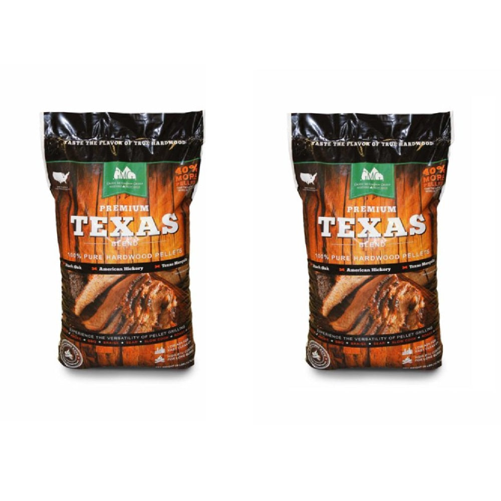 Green Mountain Premium Texas Pure Hardwood Grilling Cooking Pellets (2 Pack)