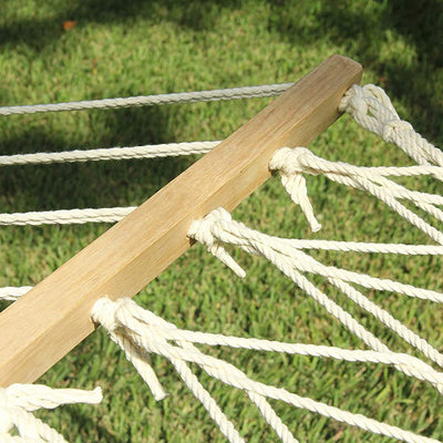 Texsport Heavy Duty Extra Wide Cotton Seaview Rope Hammock, White (Used)
