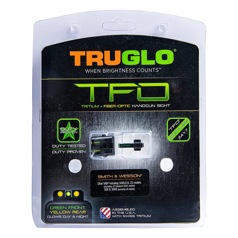 TruGlo TFO Handgun Pistol Sight Set, Fits S&W M&P, SD9, and SD40 Models, Yellow