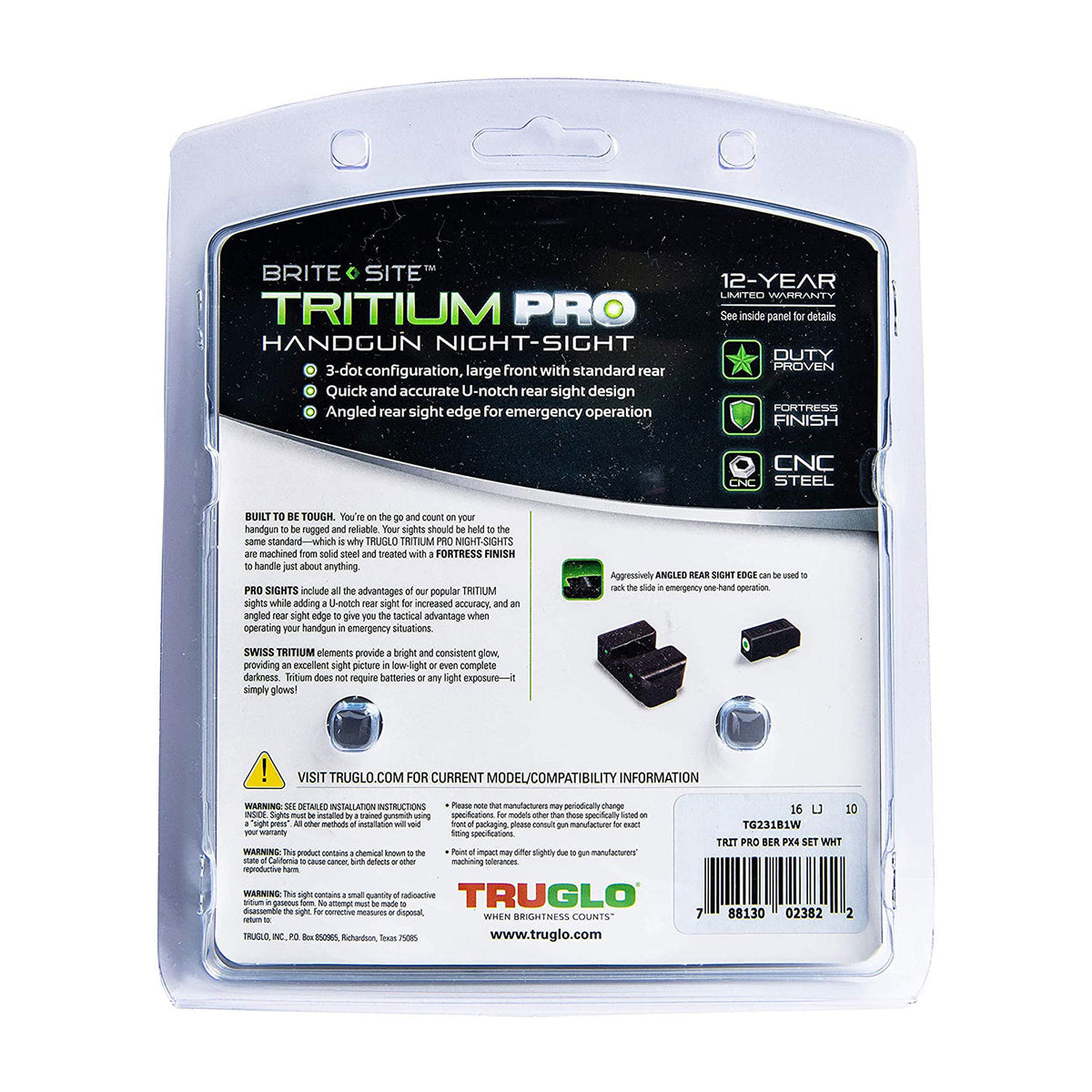 TruGlo Tritium Pro Handgun Night Sight Accessories, Beretta PX4 Storm (Open Box)