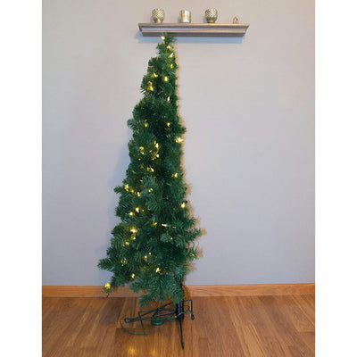 Home Heritage Half Pine 5' Pre-Lit Artificial Christmas Tree, 100 Warm White LED - VMInnovations