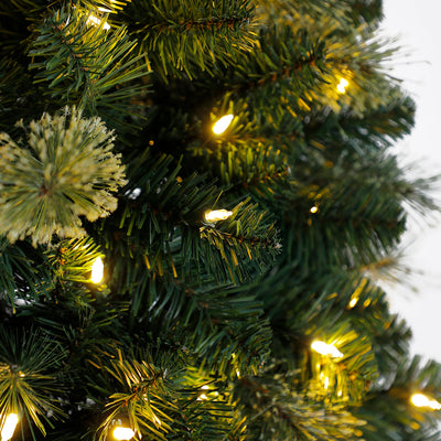 Home Heritage Cashmere 5' Artificial Half Christmas Tree Prelit 100 LED Lights