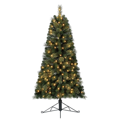 Home Heritage Cashmere 5' Artificial Half Christmas Tree Prelit 100 LED Lights