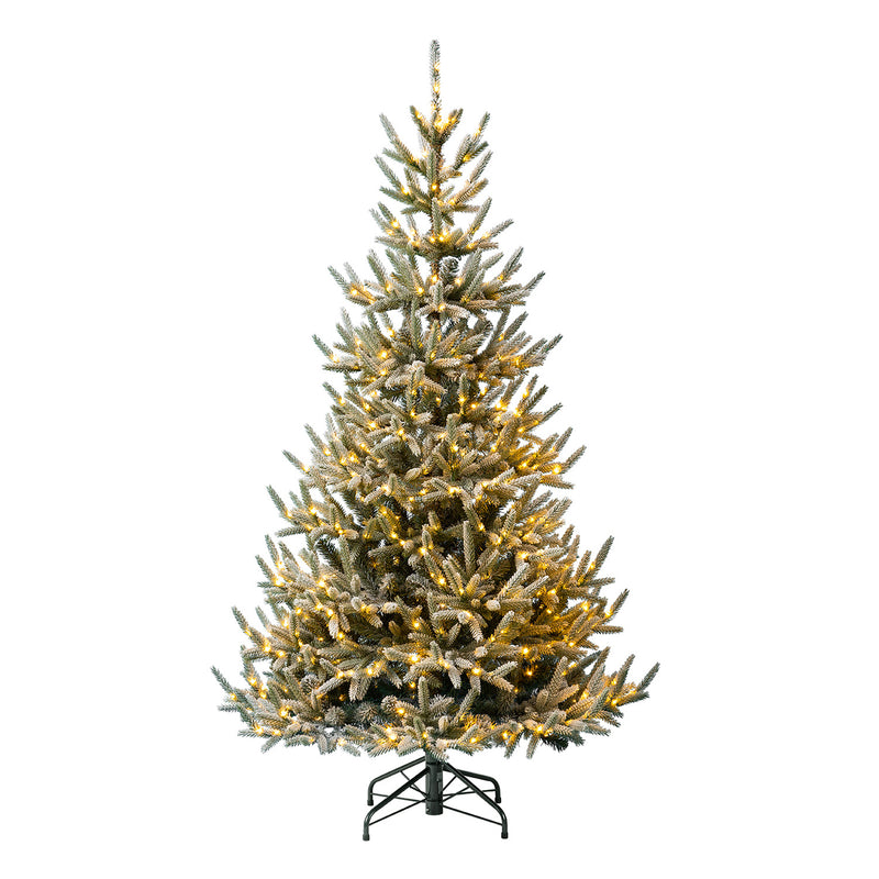 Home Heritage 6-Foot Pre Lit Snowy Abies Pine Christmas Tree (Open Box)