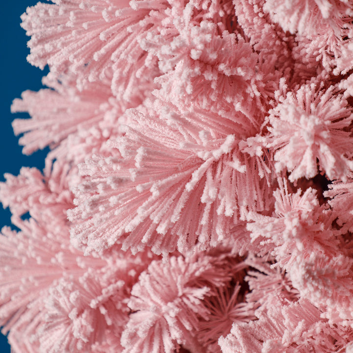 Home Heritage Snowdrift 6.5 Ft Pre-Lit Artificial Christmas Holiday Tree, Pink