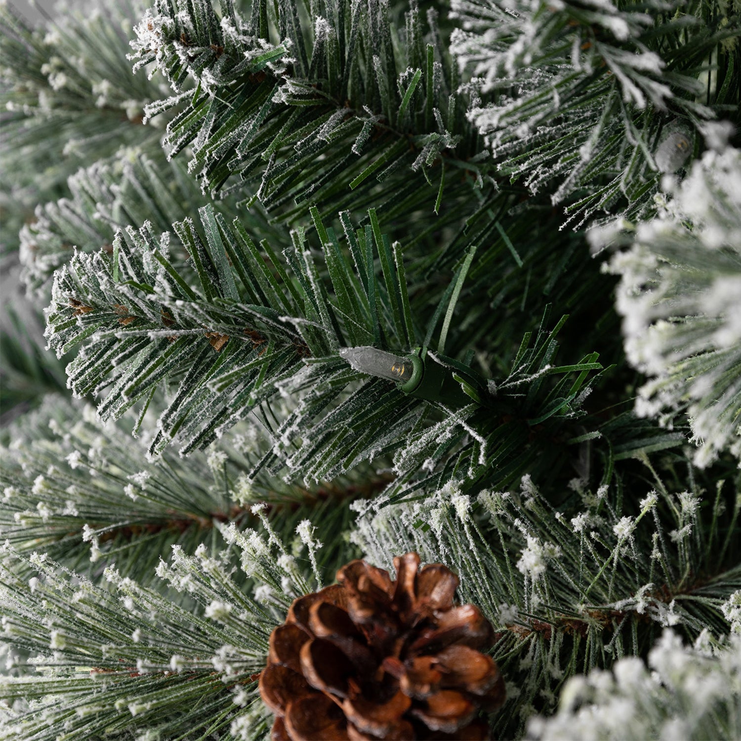 Evergreen 7ft LED Pre Lit Flocked Half Pine Artificial Christmas Tree (Open Box)