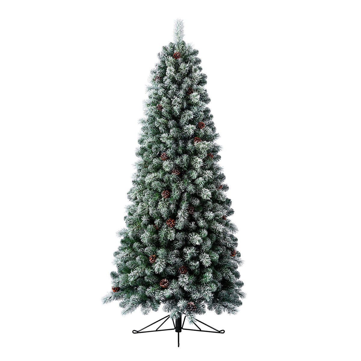 Evergreen Classics 7ft LED Pre Lit Flocked Half Pine Christmas Tree (Used)