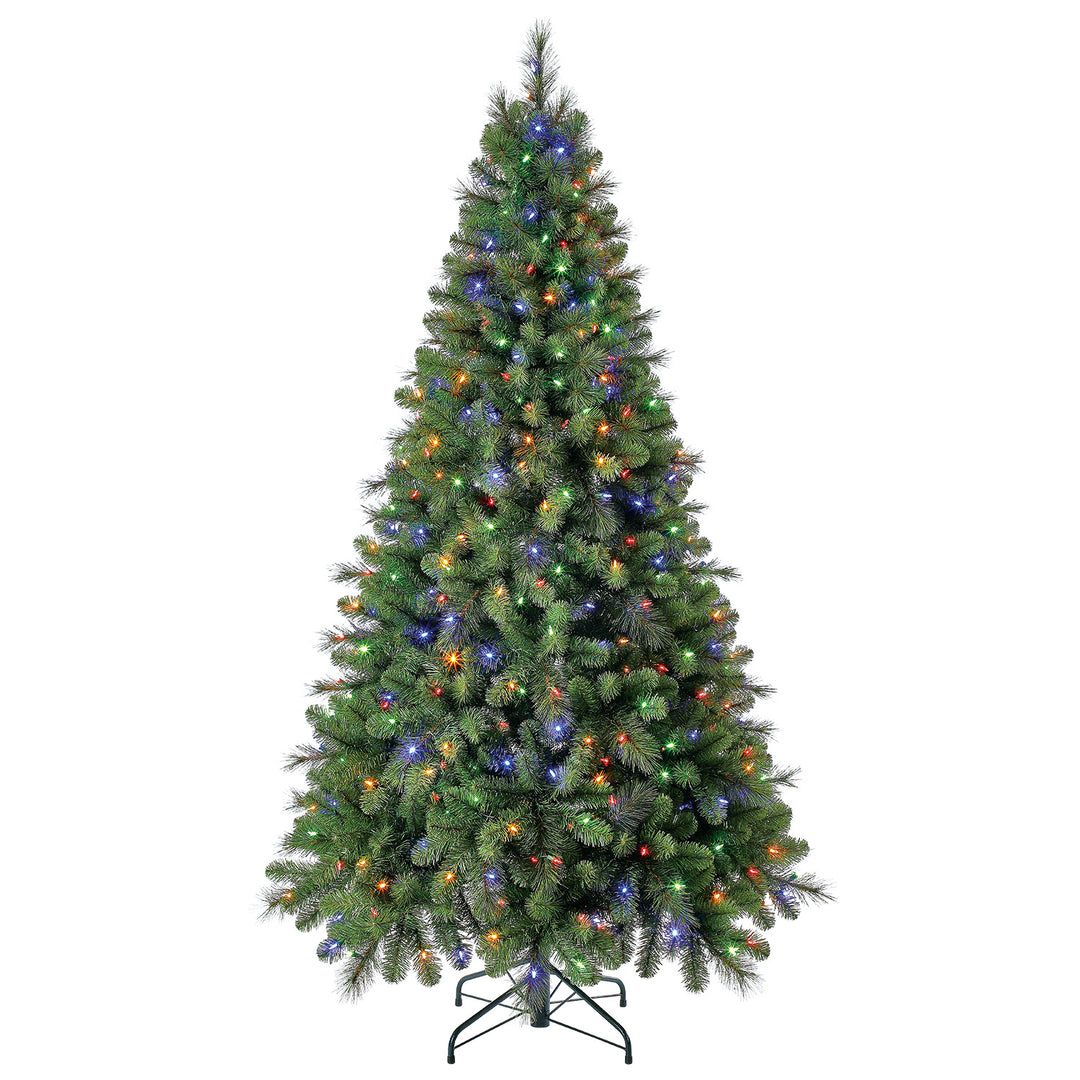 Home Heritage 7 ft. Artificial Pine Christmas Tree w/ Changing Lights (Open Box)