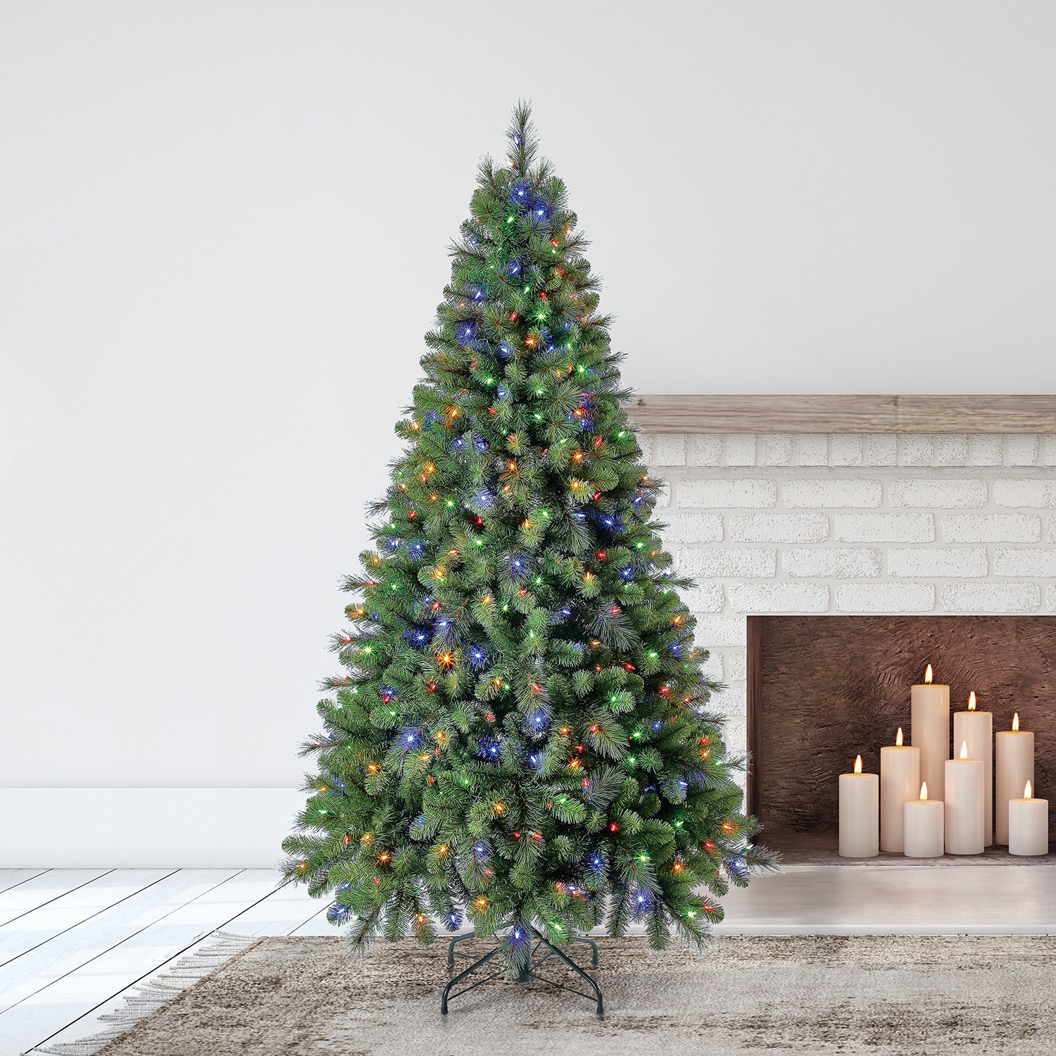 Home Heritage 7' Artificial Cascade Pine Christmas Tree w/ Changing Lights(Used) - VMInnovations