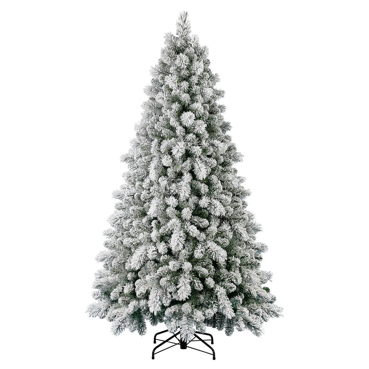 Home Heritage Cascade 7' Pine White Artificial Prelit Christmas Tree (Used)