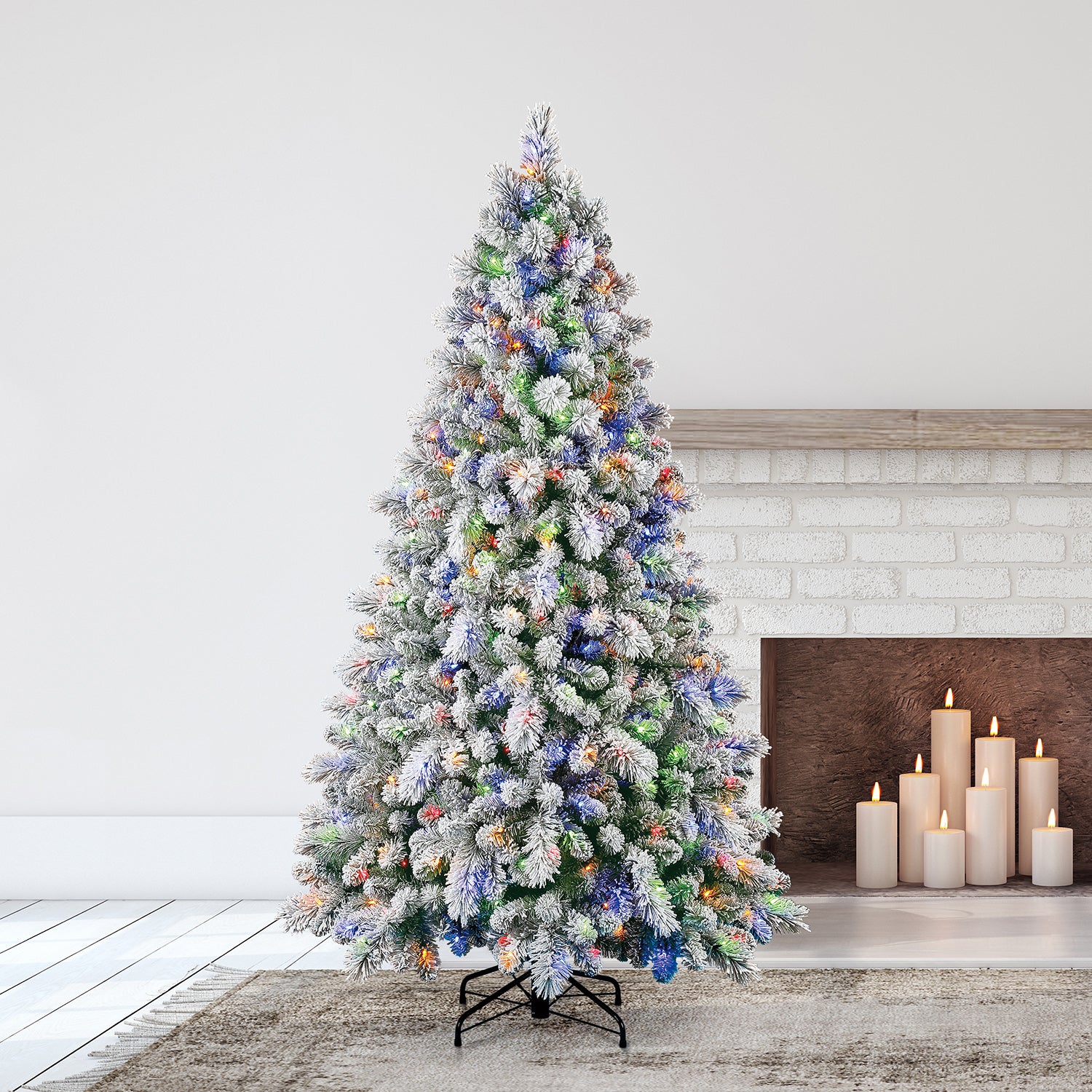 Home Heritage Cascade 7' Pine White Artificial Prelit Christmas Tree (Used) - VMInnovations