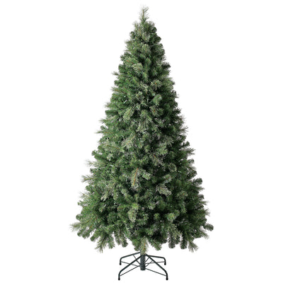 Home Heritage 7' Cascade Cashmere Quick Set Christmas Tree & Lights (Used)