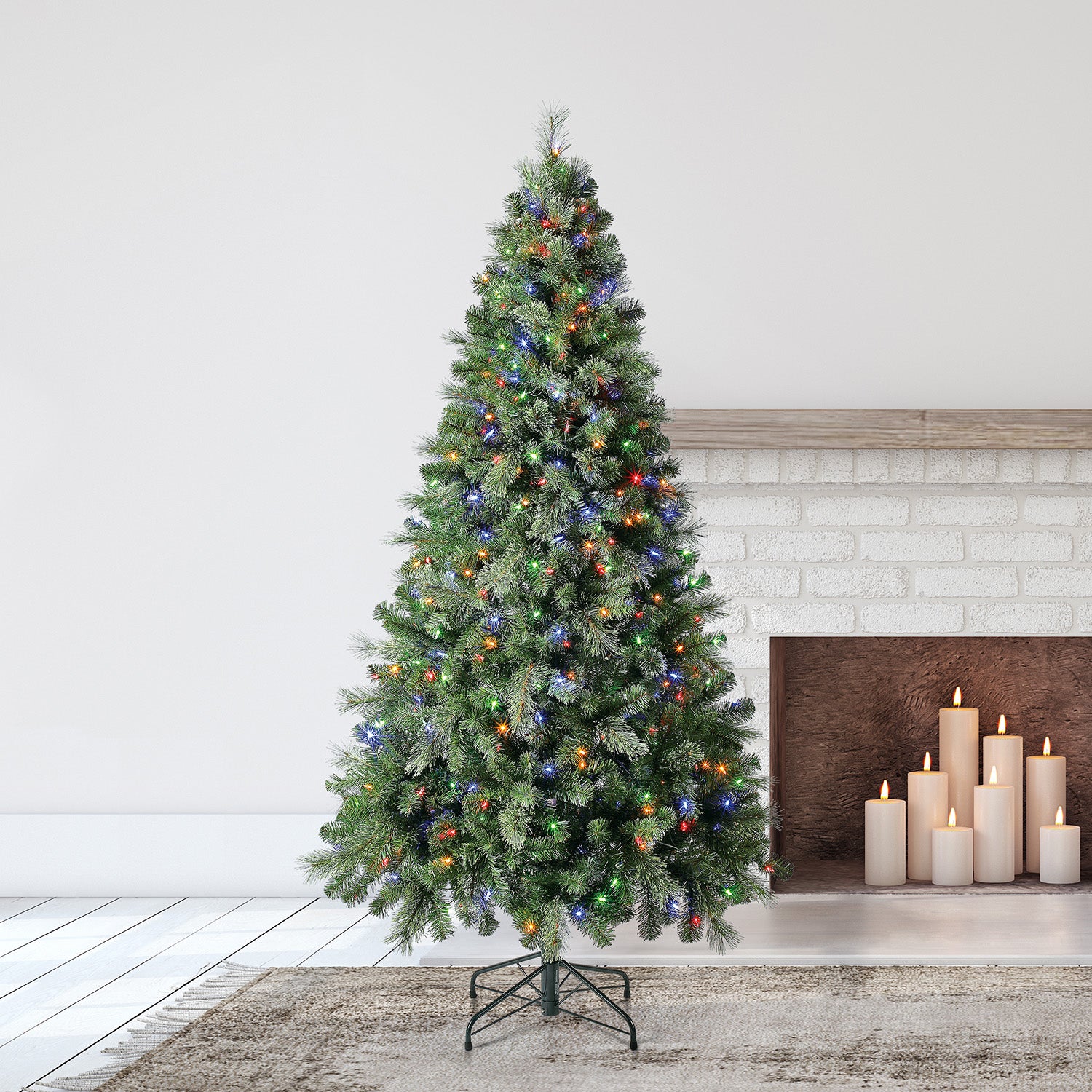 Home Heritage 7' Cascade Cashmere Quick Set Christmas Tree & Lights (Used) - VMInnovations