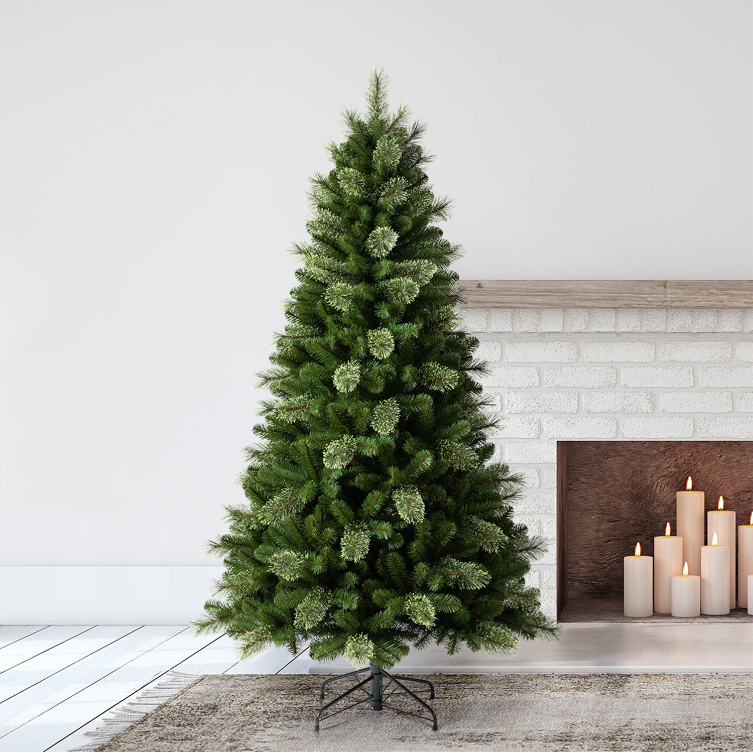 Home Heritage 7' Cascade Cashmere Pine Tree w/ Twinkly App Controlled RGB Lights