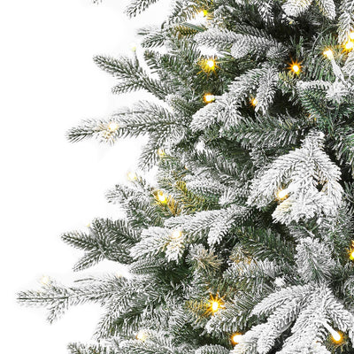 Evergreen Classics 7 Foot Pre-Lit Flocked Natural Pine Artificial Christmas Tree (Refurbished)