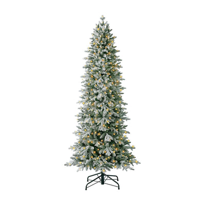 Evergreen Classics 7 Foot Pre-Lit Flocked Natural Pine Artificial Christmas Tree (Refurbished)