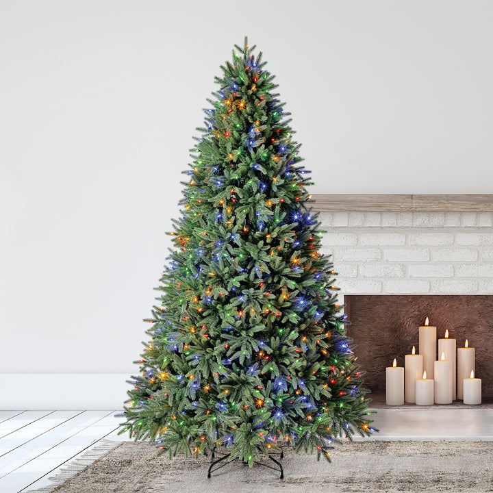 Evergreen Classics Fraser Fir 7.5' Artificial Christmas Tree with 700 Color LEDs - VMInnovations