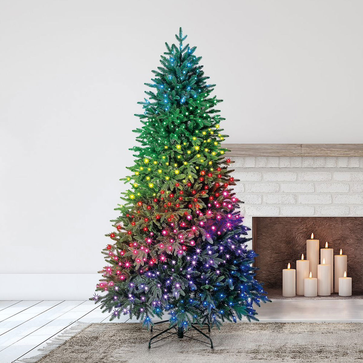 Home Heritage 7.5 Foot Quick Set Spruce Prelit Tree w/ Twinkly Lights (Used)