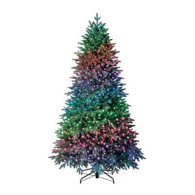Home Heritage 7.5 Foot Quick Set Spruce Prelit Tree w/ Twinkly Lights (Used)