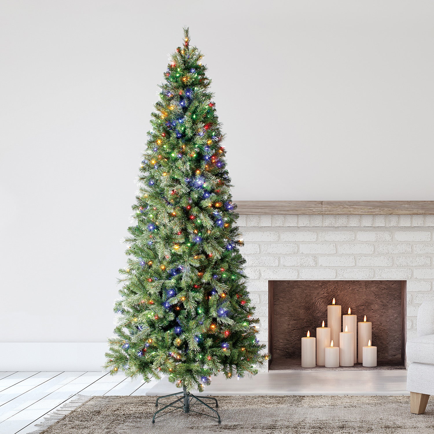 Home Heritage Cascade 9 Ft Artificial Christmas Tree Prelit w/ 500 Color Lights - VMInnovations