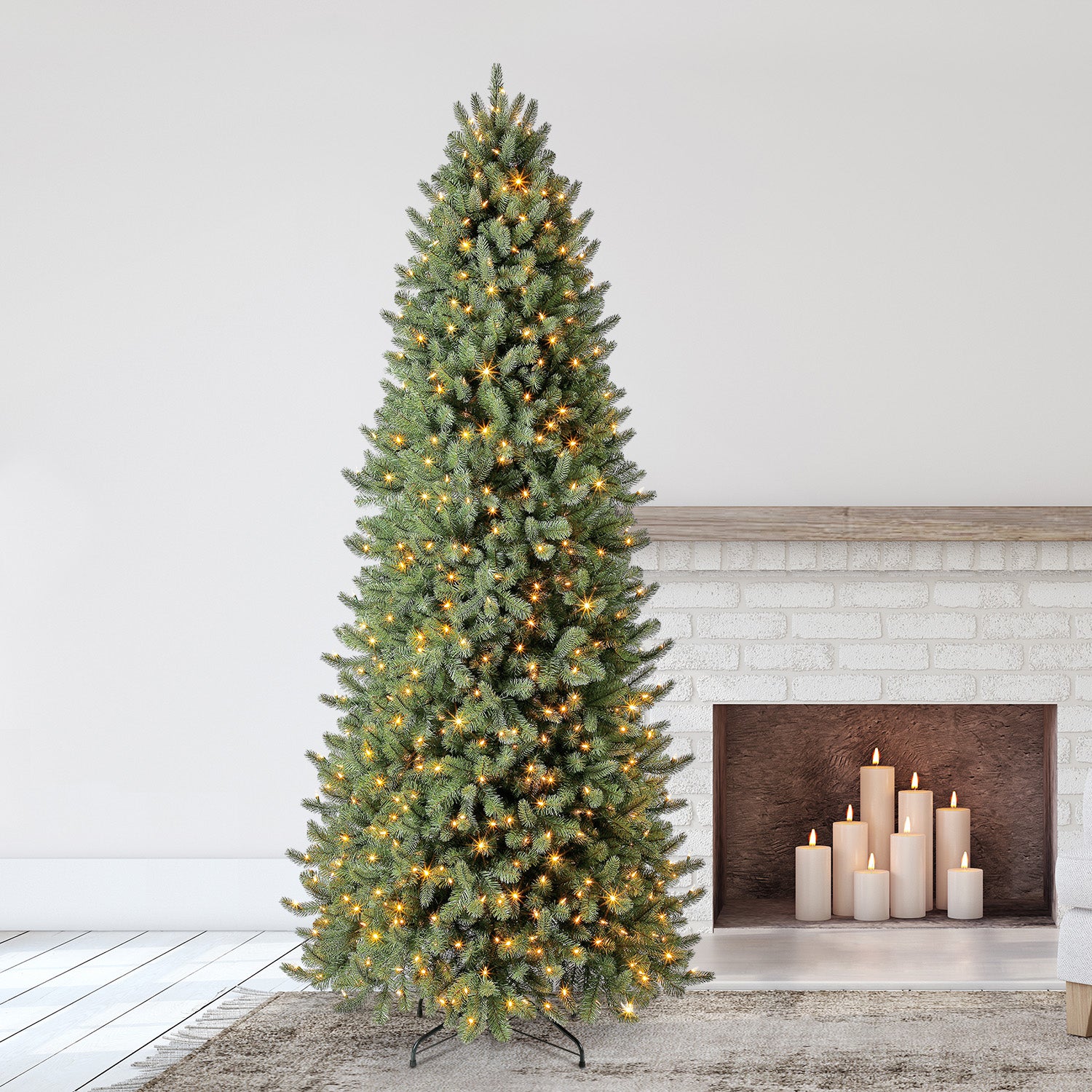 Home Heritage Pre Lit Vermont Spruce 9 Foot Artificial Holiday Tree w/LED Lights - VMInnovations