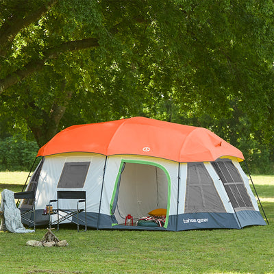 Tahoe Gear Ozark 16 Person 3 Season Family Cabin Tent, Beige (Refurbished)