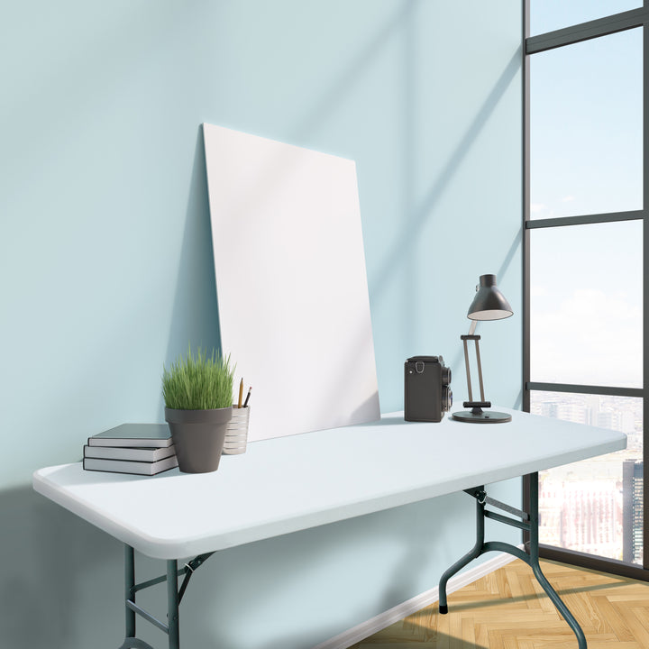 Plastic Development Heavy Duty 6 Foot Straight Banquet Table, White (Open Box)