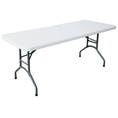 706 Heavy Duty 6 Foot Straight Banquet Folding Table, White (Used)