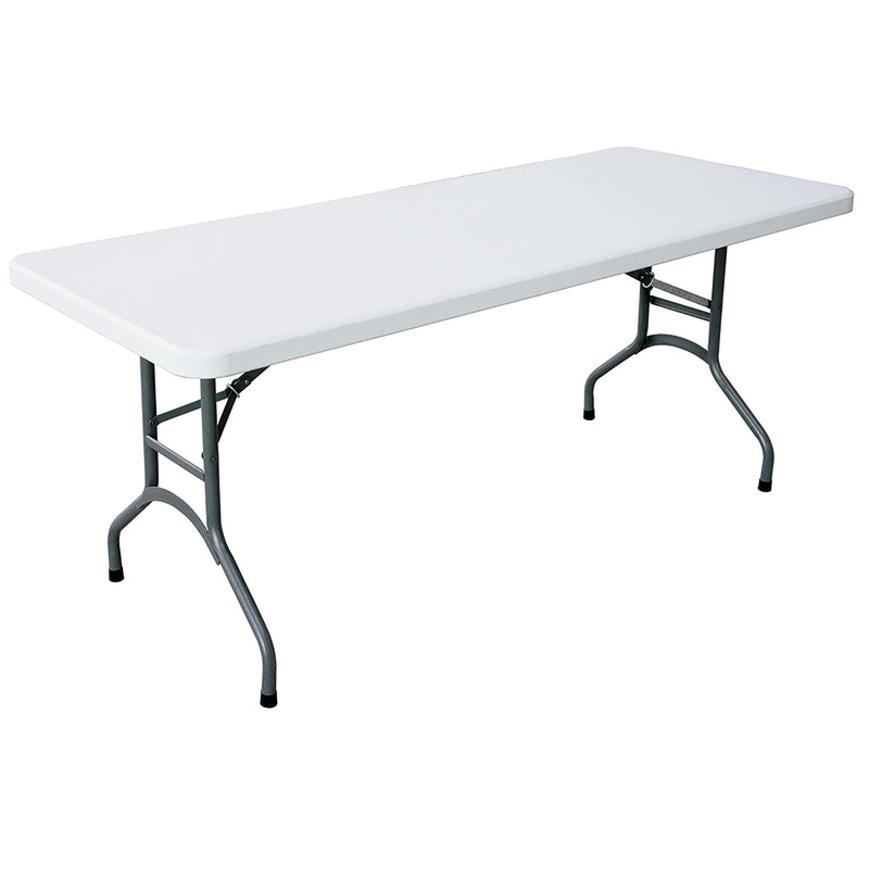 706 Heavy Duty 6 Foot Straight Banquet Folding Table, White (Used)