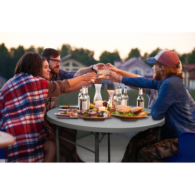 Plastic Development Group 4' Folding Banquet Table & 4 Outdoor Folding Chairs - VMInnovations