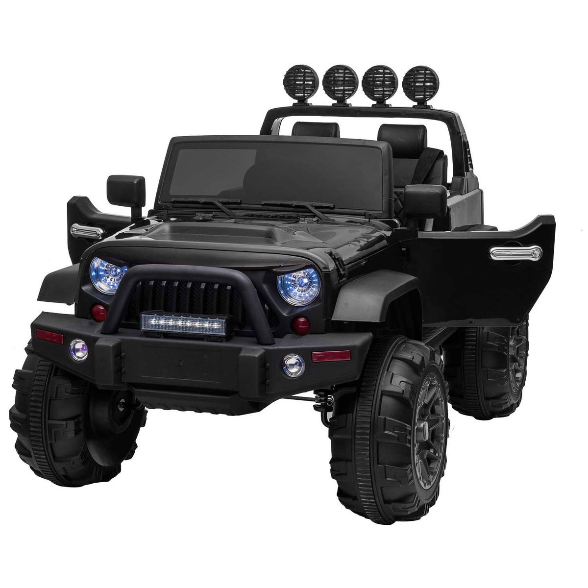 12V Kids Battery Powered 2 Speed Jeep Wrangler Ride On Toy, Black (Used)