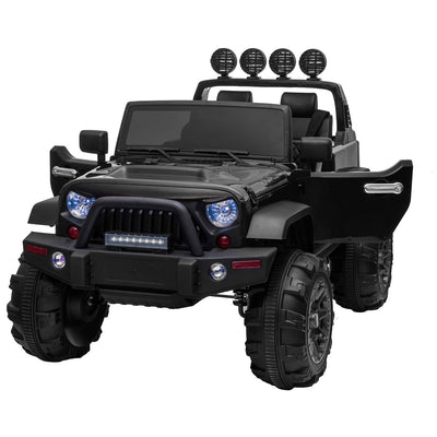 12V Kids Battery Powered 2 Speed Jeep Wrangler Ride On Toy, Black (Used)