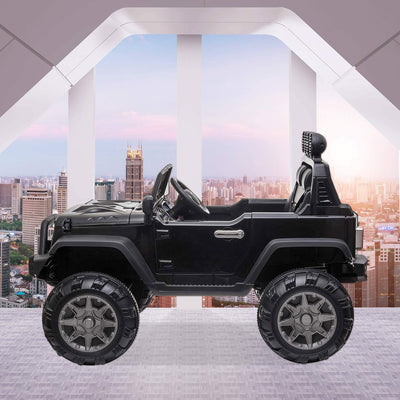 12V Kids Battery Powered 2 Speed Jeep Wrangler Ride On Toy, Black (Used)
