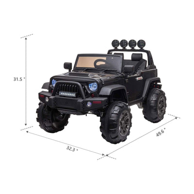 TOBBI 12V Kids Electric Battery Powered 2 Speed Open Top SUV Ride On Toy, Black