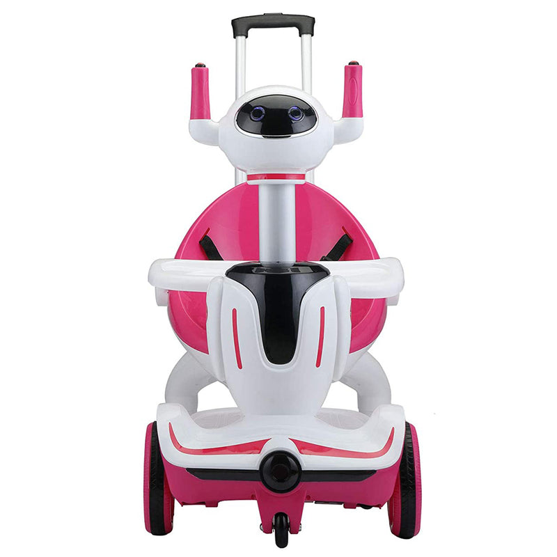 TOBBI 3 in 1 Kids Electric Ride On Robot Buggy Toy with Remote Control, Pink