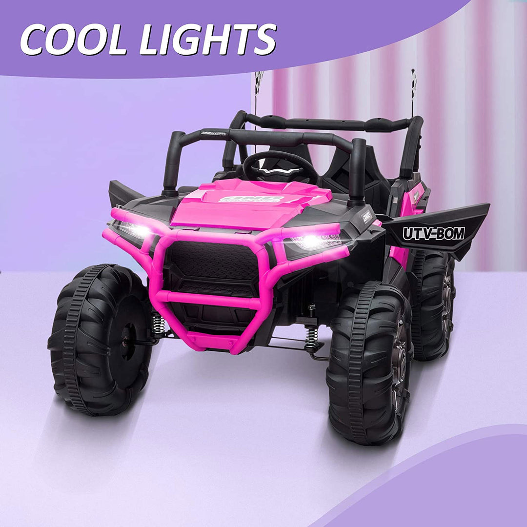 TOBBI 12V Kids Electric Battery Powered Ride On 3 Speed Toy SUV Car, Pink - VMInnovations