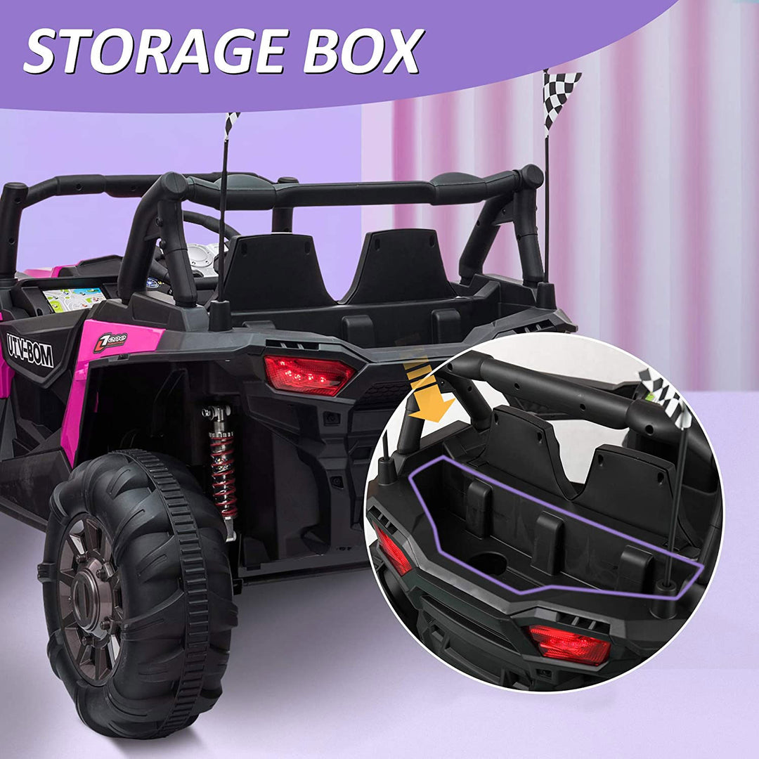 TOBBI 12V Kids Electric Battery Powered Ride On 3 Speed Toy SUV Car, Pink - VMInnovations
