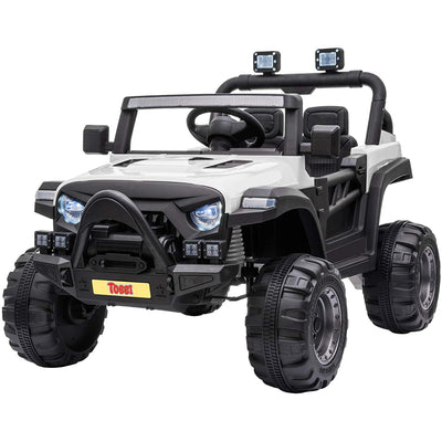 TOBBI 12V Electric Remote Kids Toy Fun Vehicle Ride On Truck, White (For Parts) - VMInnovations