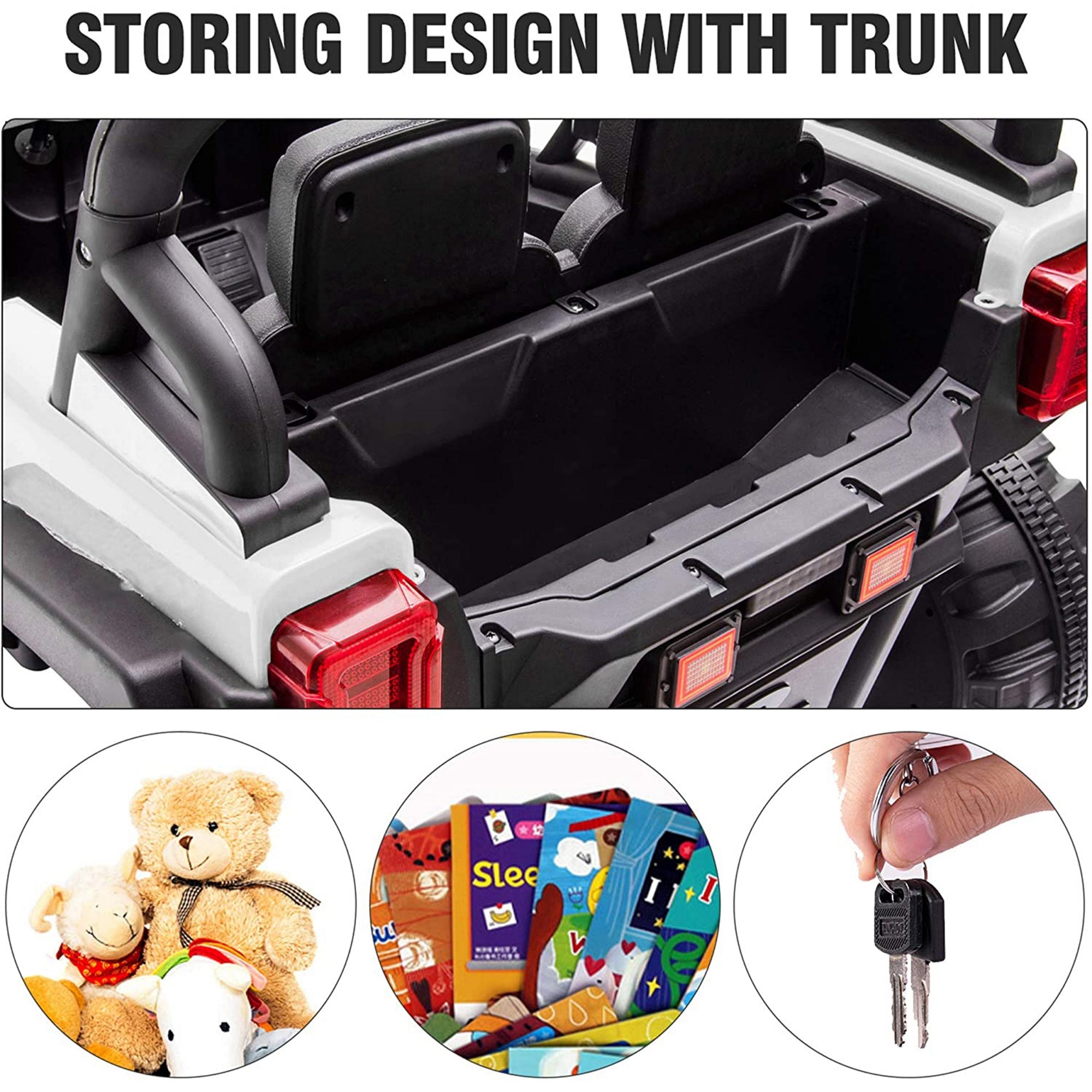 TOBBI 12V Electric Remote Kids Toy Fun Vehicle Ride On Truck, White (For Parts) - VMInnovations