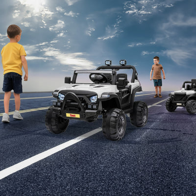 TOBBI 12V Electric Remote Kids Toy Fun Vehicle Ride On Truck, White (For Parts) - VMInnovations