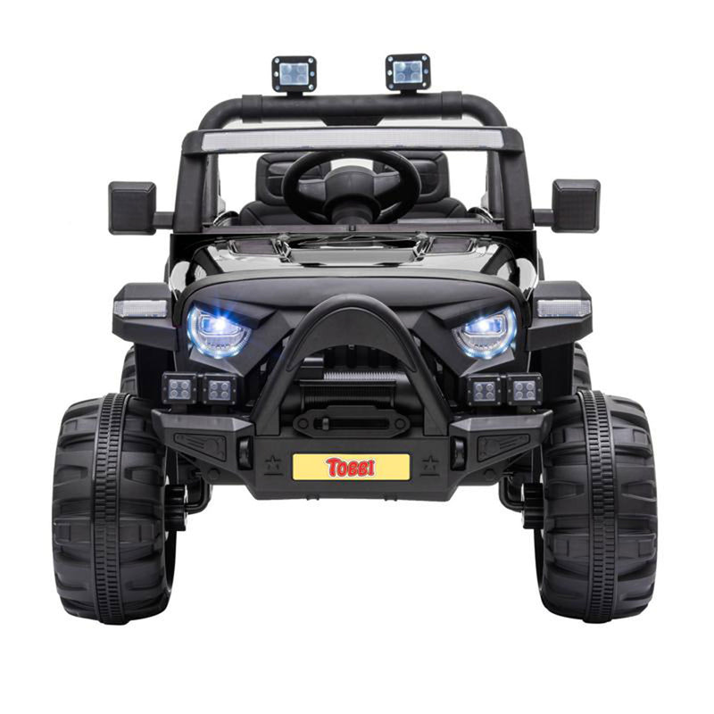 TOBBI 12V Kids Electric Ride On 3 Speed Toy SUV Truck Car, Black (Open Box)