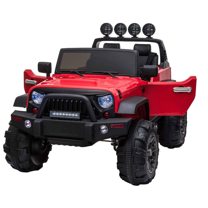 TOBBI 12V Kids Electric Battery Powered 2 Speed Open Top SUV Ride On Toy, Red