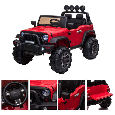 TOBBI 12V Kids Electric Battery Powered 2 Speed Open Top SUV Ride On Toy, Red