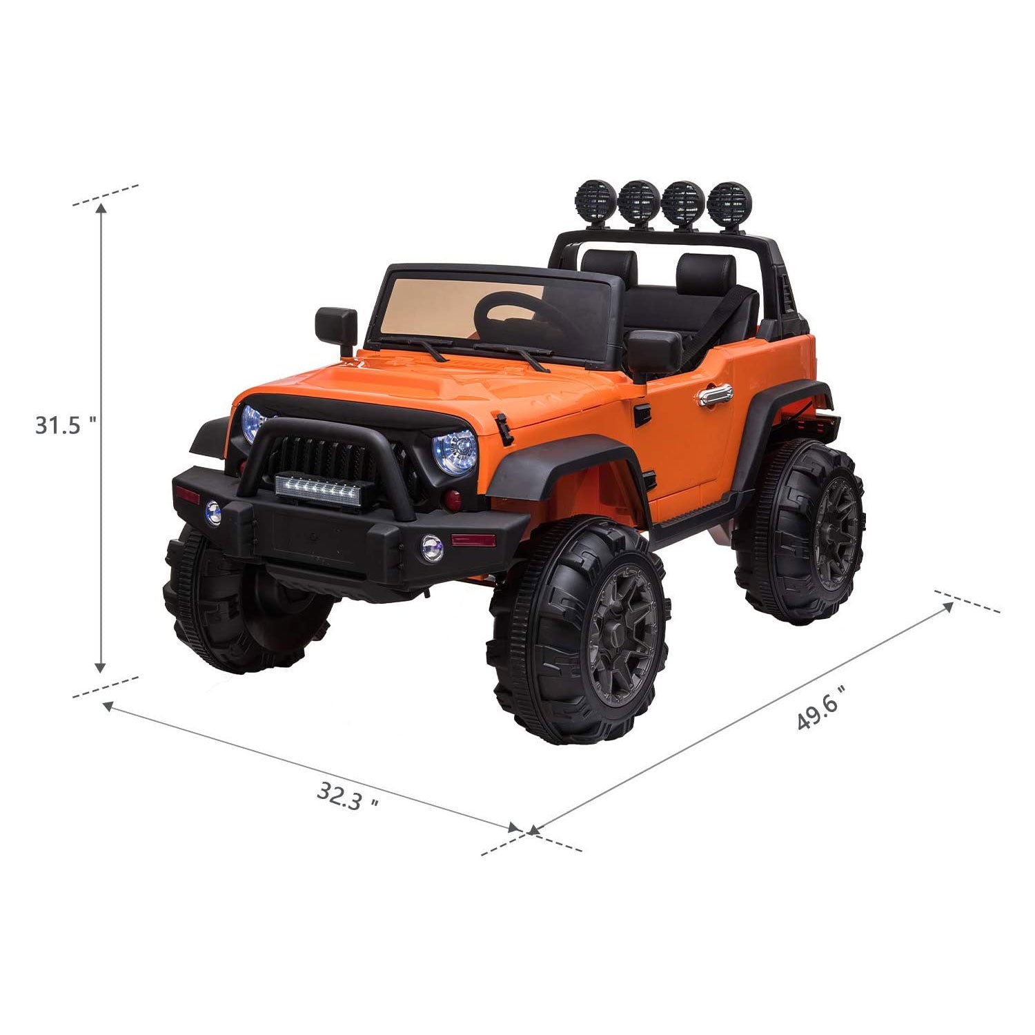 TOBBI 12V Kids Electric Battery Powered 2 Speed Open Top SUV Ride On Toy Orange