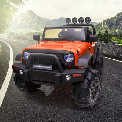 TOBBI 12V Kids Electric Battery Powered 2 Speed Open Top SUV Ride On Toy Orange