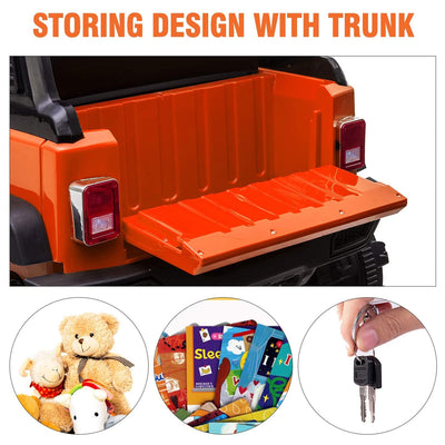 TOBBI 12V Kids Electric Battery Powered 2 Speed Open Top SUV Ride On Toy Orange
